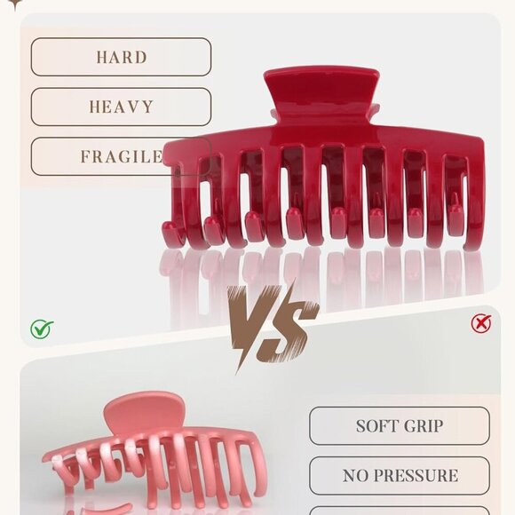 Silicone Hair Claw Clips Unbreakable Strong Hold Non-slip for Thick or Fine Hair main image 6
